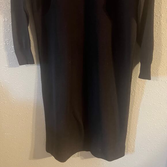 Vintage Joan Voss USA Black Sweater Dress PTP 25" Elegant Feminine Workwear Warm - Picture 3 of 10